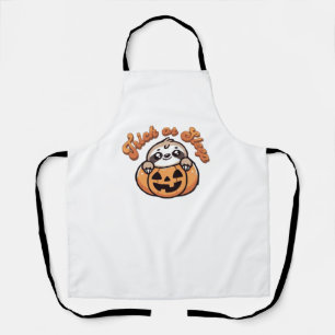 Halloween Sloth Trick or Sleep Cute Sloth Pumpkin  Apron
