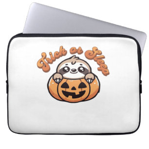 Halloween Sloth Trick or Sleep Cute Sloth Pumpkin  Laptop Sleeve