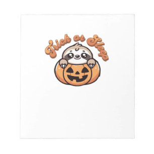 Halloween Sloth Trick or Sleep Cute Sloth Pumpkin  Notepad