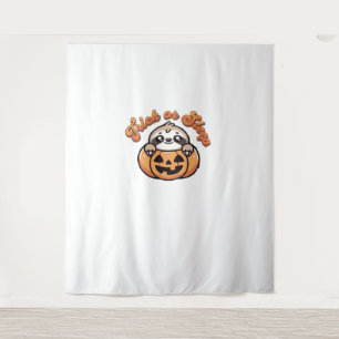 Halloween Sloth Trick or Sleep Cute Sloth Pumpkin  Tapestry