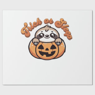 Halloween Sloth Trick or Sleep Cute Sloth Pumpkin Wrapping Paper