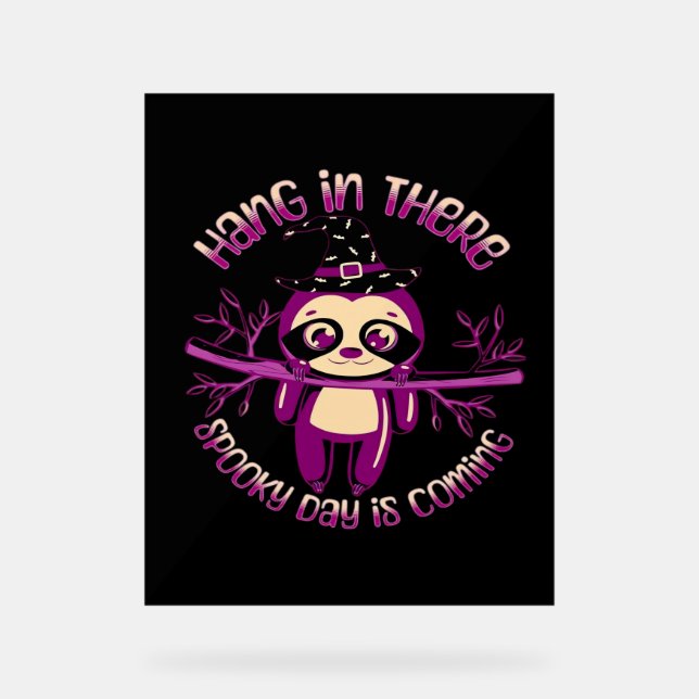 Halloween Sloth (ver.1) Classic T-Shirt Acrylic Sign (Front)