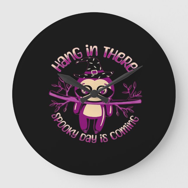 Halloween Sloth (ver.1) Classic T-Shirt Large Clock (Front)