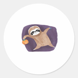 Halloween Sloth with Pumpkin Classic T-Shirt Classic Round Sticker