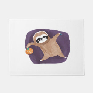 Halloween Sloth with Pumpkin Classic T-Shirt Doormat