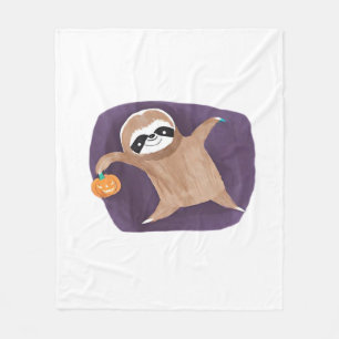 Halloween Sloth with Pumpkin Classic T-Shirt Fleece Blanket