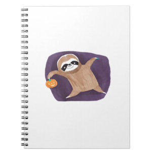 Halloween Sloth with Pumpkin Classic T-Shirt Notebook