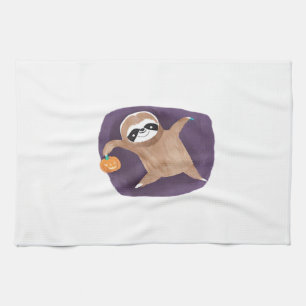 Halloween Sloth with Pumpkin Classic T-Shirt Tea Towel