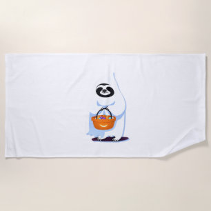 Halloween Slothful Design, This is my Human Costum Beach Towel