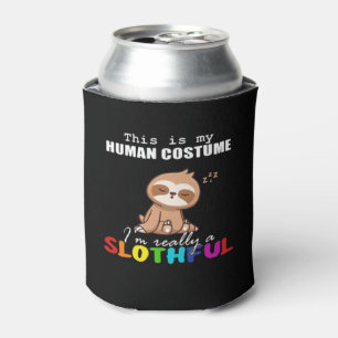 Halloween Slothful Design, This is my Human Costum Can Cooler