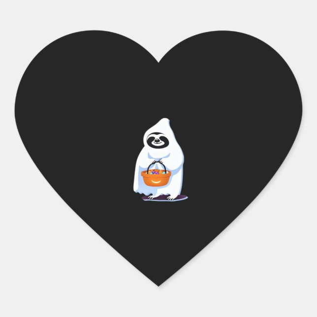 Halloween Slothful Design, This is my Human Costum Heart Sticker (Front)