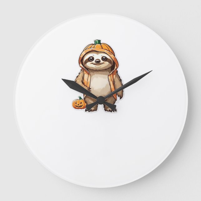 Halloween Slothster Essential T-Shirt Large Clock (Front)