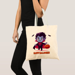 Halloween - Small Vampire and pumpkin Tote Bag