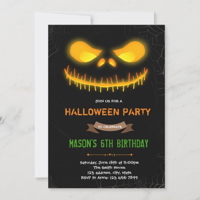 Halloween smile pumpkin Invitation (Front)