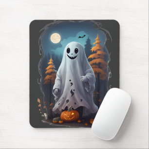 Halloween - Smiling Ghost Mouse Pad