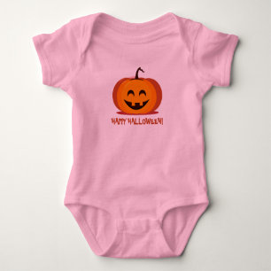 Halloween Smiling Pumpkin/Boho Rainbow One-Piece Baby Bodysuit