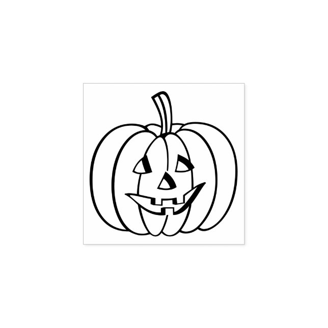 Halloween Smiling Pumpkin Fun Kids DIY Art Craft Rubber Stamp (Imprint)