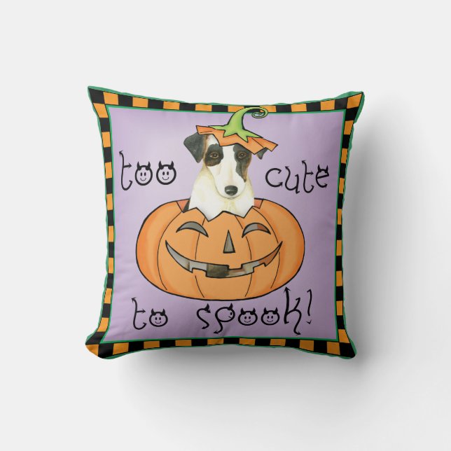 Halloween Smooth Fox Terrier Cushion (Front)