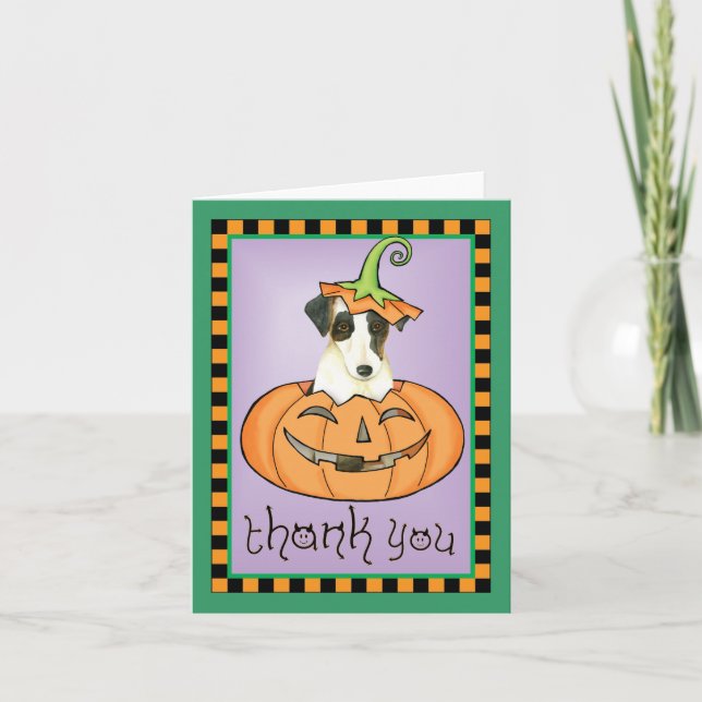 Halloween Smooth Fox Terrier Thank You Card (Front)