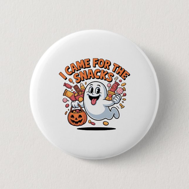 Halloween Snacks Ghost Funny Trick-or-treat Candy  6 Cm Round Badge (Front)