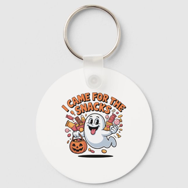 Halloween Snacks Ghost Funny Trick-or-treat Candy  Key Ring (Front)