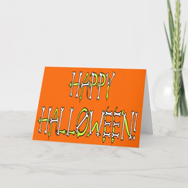 Halloween Snakes and Bones Text Card (Front)