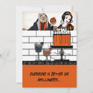 Halloween Snow White poison apple Invitation