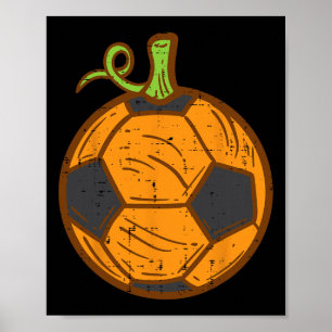 Halloween Soccer Byll Pumpkin Footbyll Costume Boy Poster