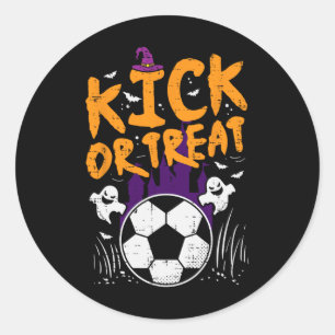 Halloween Soccer Kick Or Treat Football Costume Bo Classic Round Sticker