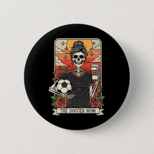 Halloween Soccer Mom Funny Tarot Card Skeleton Gam 6 Cm Round Badge