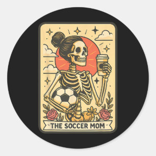 Halloween Soccer Mom Tarot Card Soccer Mama Sports Classic Round Sticker