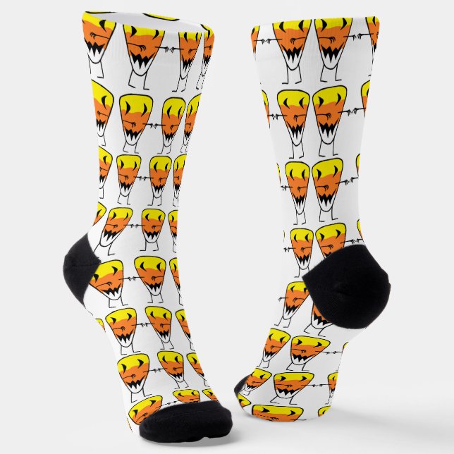 Halloween Socks With Candy Corn Zombies  (Angled)