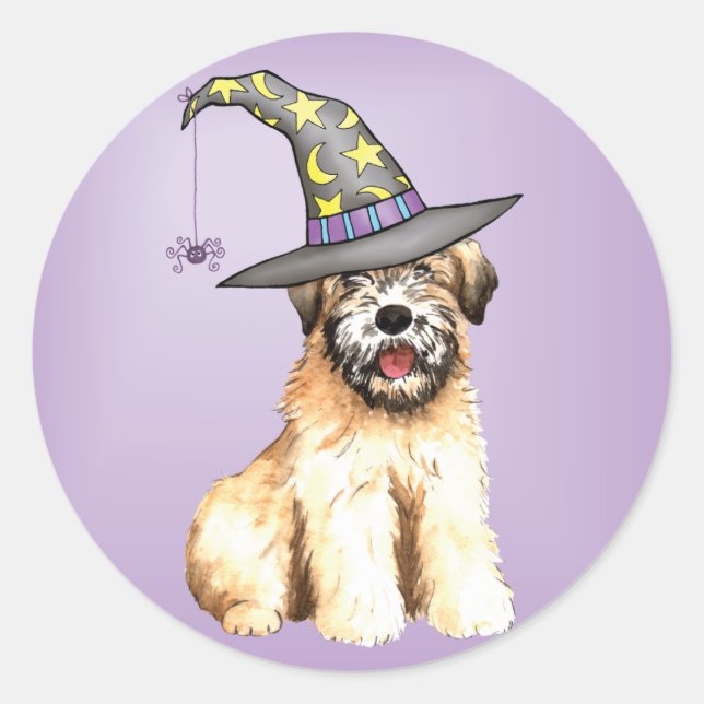 Halloween Soft Coated Wheaten Terrier Classic Round Sticker (Front)