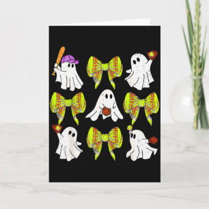 Halloween Softball Ghosts Softball Daughter Girls Card