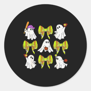 Halloween Softball Ghosts Softball Daughter Girls  Classic Round Sticker