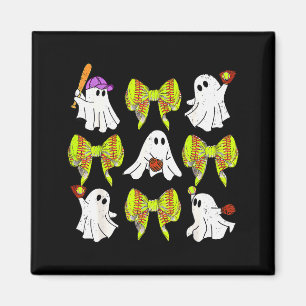 Halloween Softball Ghosts Softball Daughter Girls  Magnet