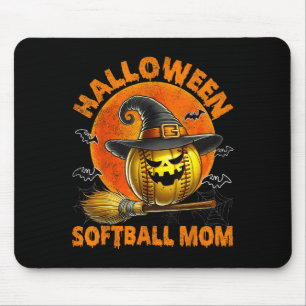 Halloween Softball Mum Spooky Halloween Pumpkin So Mouse Pad