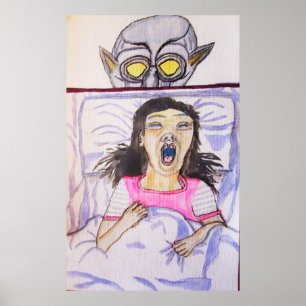 HALLOWEEN SOMETHING IS UNDER THE BED  POSTER