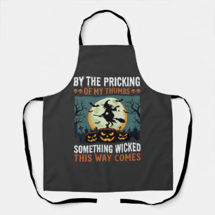 Halloween Something Wicked Witch Pumpkin Vintage Apron