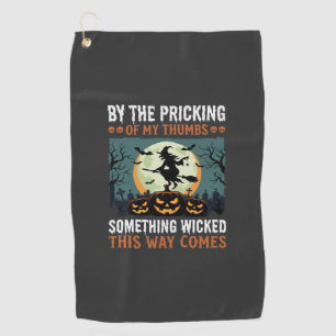 Halloween Something Wicked Witch Pumpkin Vintage Golf Towel