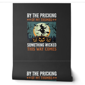 Halloween Something Wicked Witch Pumpkin Vintage Wallpaper