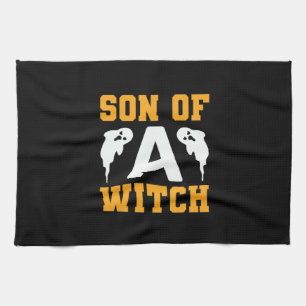 Halloween Son Of A Witch Birthday Tea Towel