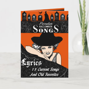 Halloween Song book Greeting Card