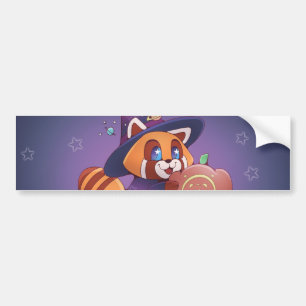 Halloween Space Panda Bumper Sticker
