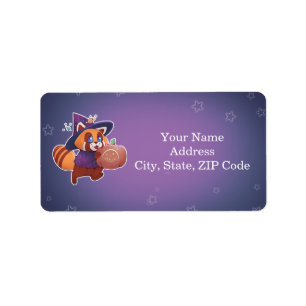 Halloween Space Panda Label