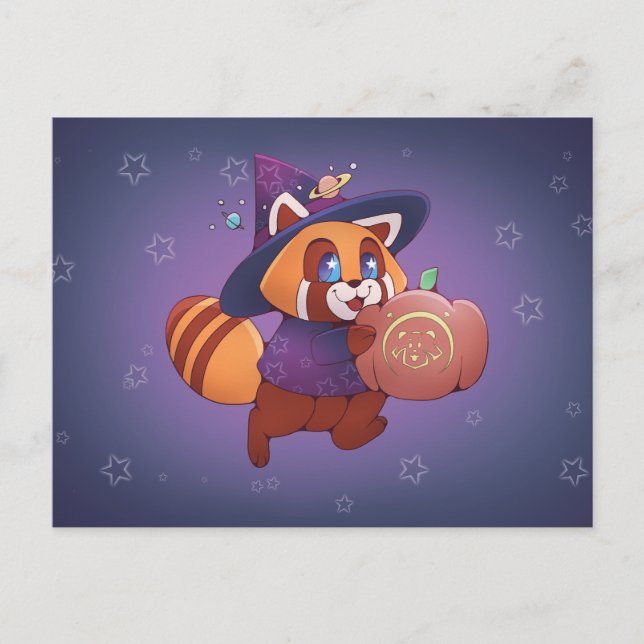 Halloween Space Panda Postcard (Front)
