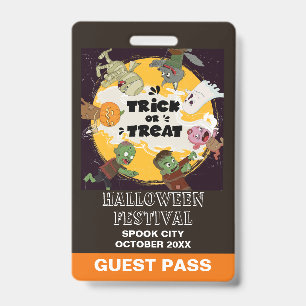 Halloween Special Event Guest Pass Vertical ID Badge