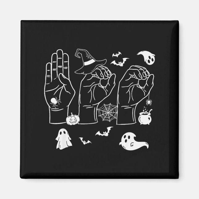 Halloween Sped Teacher Boo In Asl Boo Hands Sign L Magnet (Front)