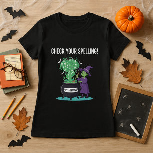 Halloween Spell-Checker Witch Funny Teacher T-Shirt
