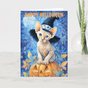 Halloween Sphynx Cat Holiday Card